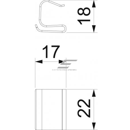 Uchwyt pokrywy koryta kablowego | ocynkowany | do mocowania pokryw z blachy falistej typu DBKR | 18x22x17mm | DK DBRK G 2