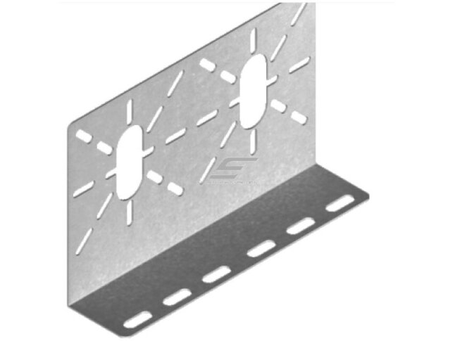 Montavimo plokštelė dėžutės tvirtinimui prie kabelinių kopėčių | lovelių | kanalų | 230x135x80x1,2mm | 90° | perforuota | plieninė | pilka | BAKS | BKP | 0100500 Montavimo plokštelė dėžutės tvirtinimui prie kabelinių kopėčių | lovelių | kanalų | 230x135x80x1,2mm | 90° | perforuota | plieninė | pilka | BAKS | BKP | 0100500
