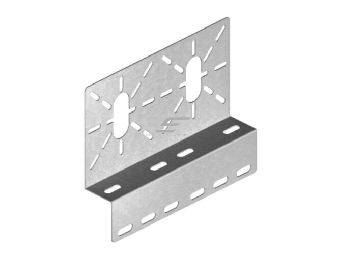 Montavimo plokštelė dėžutės tvirtinimui prie kabelinių kopėčių | lovelių | kanalų | 230x140x45x80x1,2mm | Z formos | perforuota | plieninė | pilka | BAKS | BZP | 0100700 Montavimo plokštelė dėžutės tvirtinimui prie kabelinių kopėčių | lovelių | kanalų | 230x140x45x80x1,2mm | Z formos | perforuota | plieninė | pilka | BAKS | BZP | 0100700