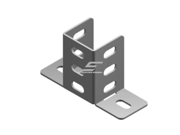 Profilio laikiklis | kronšteinas | 65x41x38x2mm | perforuotas | plieninis | pilkas | BAKS | PMN | 0740807