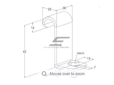Spaustukas KS kabelinėms kopėčioms tvirtinti prie pagrindo | 73x48x30mm| plieninis | karšto cinkavimo | pilkas | MEKA | KK PG | 1449486