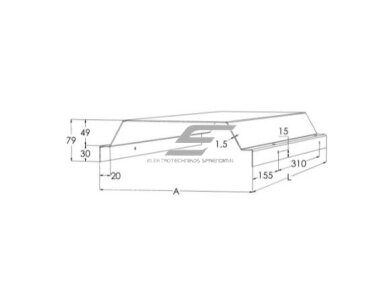 Kabelinių kopėčių dangtis | 1500x202x79mm | nerūdijančio plieno | pilkas | MEKA | HST SK-200 L=1500 | 1430362 Kabelinių kopėčių dangtis | 1500x202x79mm | nerūdijančio plieno | pilkas | MEKA | HST SK-200 L=1500 | 1430362