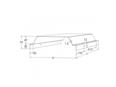 Kabelinių kopėčių dangtis | 1500x202x79mm | nerūdijančio plieno | pilkas | MEKA | HST SK-200 L=1500 | 1430362 1 Kabelinių kopėčių dangtis | 1500x202x79mm | nerūdijančio plieno | pilkas | MEKA | HST SK-200 L=1500 | 1430362 1