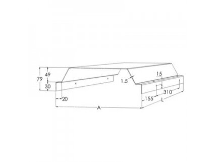 Kabelinių kopėčių dangtis | 1500x202x79mm | nerūdijančio plieno | pilkas | MEKA | HST SK-200 L=1500 | 1430362 1