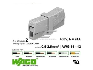 Gnybtas | serviso jungtis | 1x2,5mm² | WAGO | 224-201 | 4044918818407
