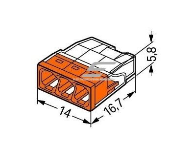 Gnybtas | elektros laidų jungtis | 3x2,5mm² | monolitiniam laidui | WAGO | 2273-203 | 4050821027850