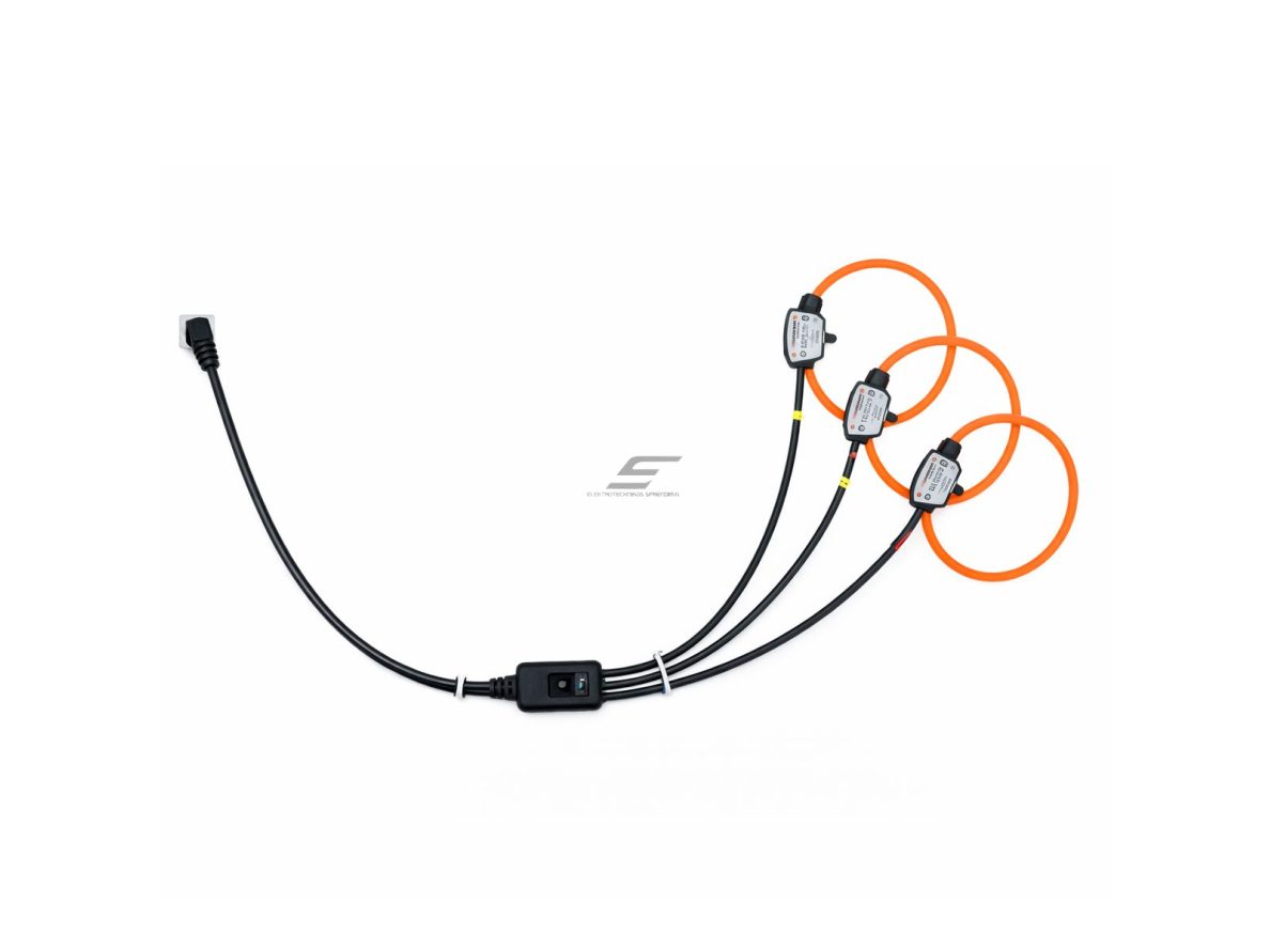3-in-1 lanksti Rogowskio ritė | 6000 A | 50 mV/kA | 2 m kabelis | RJ45 / RJ12 | NRC-200 ritės modelis | STP-6K