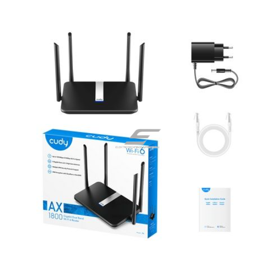 Маршрутизатор | Wi-Fi 6 | скорость класса AX1800 | поддержка Cudy Mesh | до 80 устройств | технология MU-MIMO 2