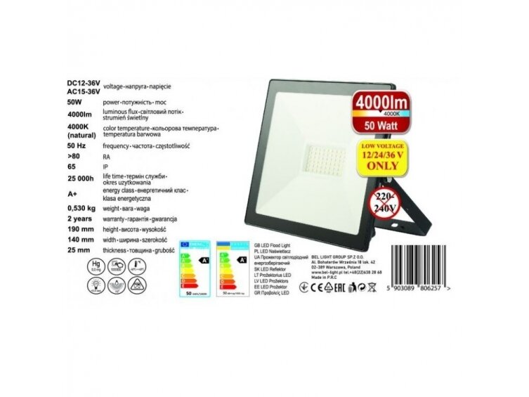 LED prožektorius 12V-36V 4000K 4 LED prožektorius 12V-36V 4000K 4