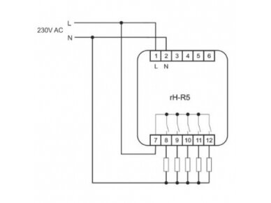 Modulinė 5 radio kanalų rėle | 230V | DIN | F&F | rH-R5