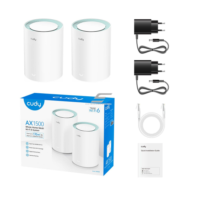 System routerów Wi-Fi Mesh | 2 szt. | Wi-Fi 6 | do 170 m² | gigabitowe porty LAN/WAN | obsługa dużej liczby urządzeń 2 System routerów Wi-Fi Mesh | 2 szt. | Wi-Fi 6 | do 170 m² | gigabitowe porty LAN/WAN | obsługa dużej liczby urządzeń 2
