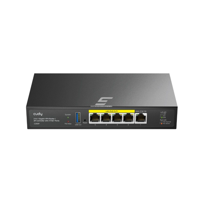 Router VPN i kontroler AP | stabilne połączenie / centralne zarządzanie | Gigabit PoE | USB 3.0 | do 200 użytkowników | metalowa obudowa Router VPN i kontroler AP | stabilne połączenie / centralne zarządzanie | Gigabit PoE | USB 3.0 | do 200 użytkowników | metalowa obudowa