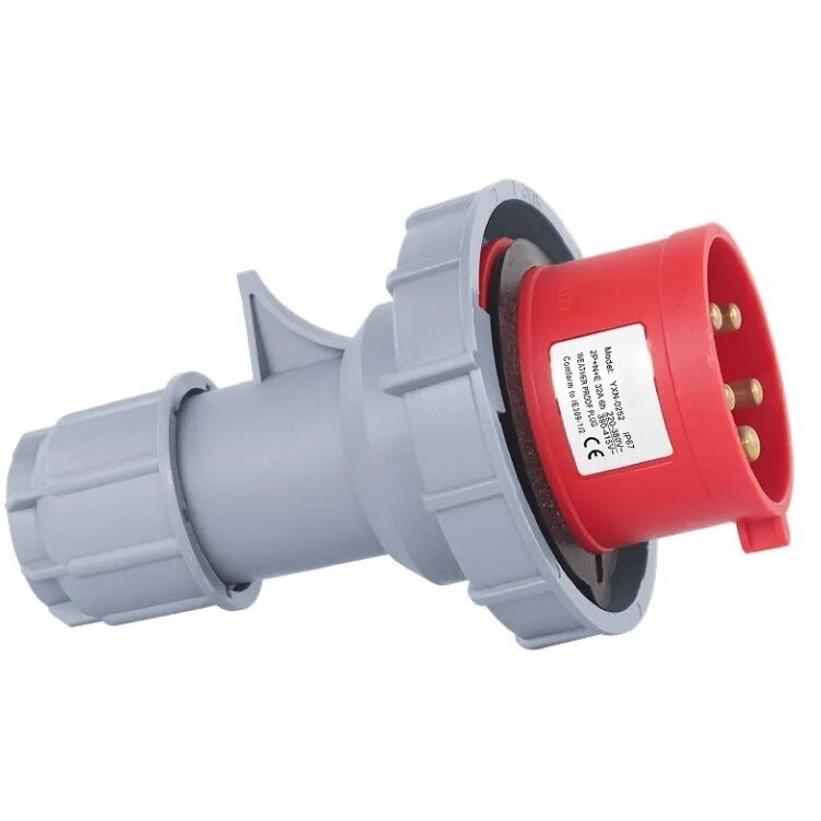 Промышленная вилка трехфазная 5P | 32A | 3P+N+E | 400V | IP67