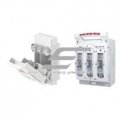 Horizontal fuse disconnect switch holder blocks on a plate Horizontal fuse disconnect switch holder blocks on a plate