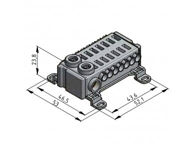 80A IZOLIUOTI PASKIRSTYMO ATSIŠAKOJIMO GNYBTAI In:2x25mm², Out: 14x0,5-4mm² nulio, papildomas įžeminimas 2 80A IZOLIUOTI PASKIRSTYMO ATSIŠAKOJIMO GNYBTAI In:2x25mm², Out: 14x0,5-4mm² nulio, papildomas įžeminimas 2