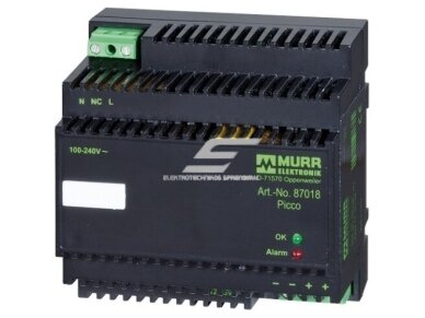 Maitinimo šaltinis | 1F | In: 110-230VAC | OUT: 12-15VDC/6A | 12V/6A (72W) | montuojamas ant DIN | MURRELECTRONIC | PICCO | 87018 Maitinimo šaltinis | 1F | In: 110-230VAC | OUT: 12-15VDC/6A | 12V/6A (72W) | montuojamas ant DIN | MURRELECTRONIC | PICCO | 87018