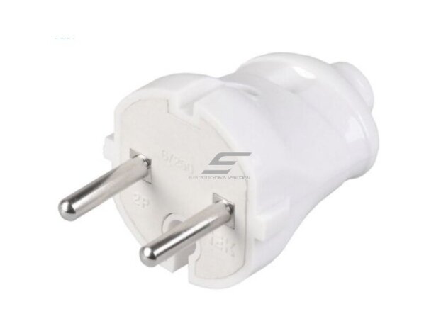 Kištukas 6A IP20 plastikas tiesus be įžeminimo 1 Kištukas 6A IP20 plastikas tiesus be įžeminimo 1