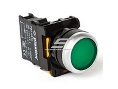 Mygtukas | 22mm | 24V | 1NO | žalias | su pašvietimu | PB0-AA31 Mygtukas | 22mm | 24V | 1NO | žalias | su pašvietimu | PB0-AA31