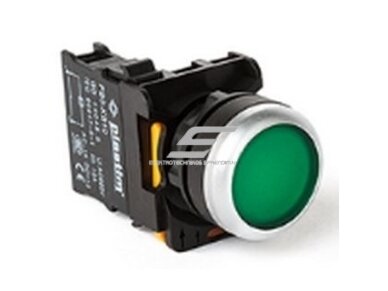 Mygtukas | 22mm | 24V | 1NO | žalias | su pašvietimu | PB0-AA31 Mygtukas | 22mm | 24V | 1NO | žalias | su pašvietimu | PB0-AA31