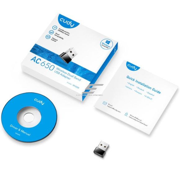 Wi-Fi USB adapteris | stabils un ātrs bezvadu tīkls | 2.4 GHz + 5 GHz | Mini USB 2.0 | 600 Mbps | CUDY WU650 2