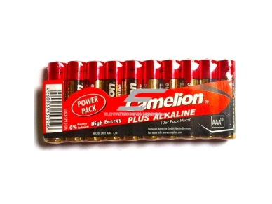 Elementai | baterijos | AAA | 1,5V | 10 vnt. | Camelion Elementai | baterijos | AAA | 1,5V | 10 vnt. | Camelion