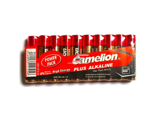 Elementai | baterijos | AAA | 1,5V | 10 vnt. | Camelion Elementai | baterijos | AAA | 1,5V | 10 vnt. | Camelion