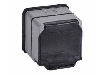Adapteris | RJ45 | 2mod | su dangteliu | IP66 | juodas/pilkas | Legrand | Plexo | 3245066846361