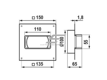 Adapteris | sieninė jungtis ortakiams | vėdinimo sistemoms | apvalių ir kvadratinių ortakių sujungimas | D100 | 110x55mm | | balta | plastikinė | 511AS10KJ 2 Adapteris | sieninė jungtis ortakiams | vėdinimo sistemoms | apvalių ir kvadratinių ortakių sujungimas | D100 | 110x55mm | | balta | plastikinė | 511AS10KJ 2