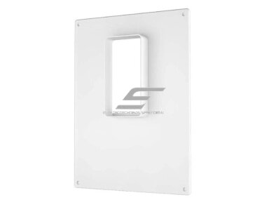 Adapteris | sieninė jungtis 55x110mm | ortakio tvirtinimui | su ventiliacijos grotelėmis | balta | plastikinė | 511VTP
