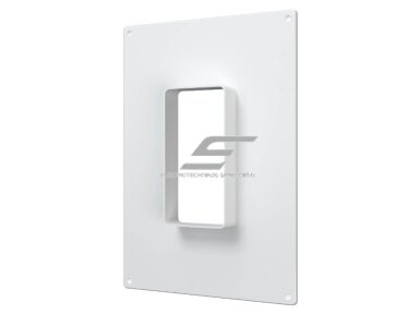 Adapteris | sieninė jungtis 60x120mm | ortakio tvirtinimui | su ventiliacijos grotelėmis | balta | plastikinė | 612VTP