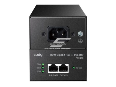 PoE maitinimo adapteris | elektros maitinimas ir duomenų perdavimas | veikia su 802.3af/at/bt | 90W | 10/100/1000 Mbps | CUDYPOE400 2 PoE maitinimo adapteris | elektros maitinimas ir duomenų perdavimas | veikia su 802.3af/at/bt | 90W | 10/100/1000 Mbps | CUDYPOE400 2
