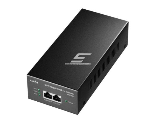 PoE maitinimo adapteris | elektros maitinimas ir duomenų perdavimas | veikia su 802.3af/at/bt | 90W | 10/100/1000 Mbps | CUDYPOE400