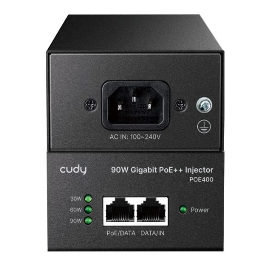 PoE power adapter | power supply and data transmission | compatible with 802.3af/at/bt | 90W | 10/100/1000 Mbps | CUDYPOE400 2
