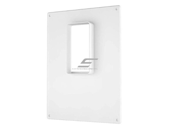 Adapteris | sieninė jungtis 55x110mm | ortakio tvirtinimui | su ventiliacijos grotelėmis | balta | plastikinė | 511VTP