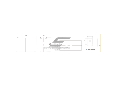 Akumuliatorius AGM | VRLA | 7Ah | 12V | 151x65x100mm | 10vnt. | Power Bubble | PB1207