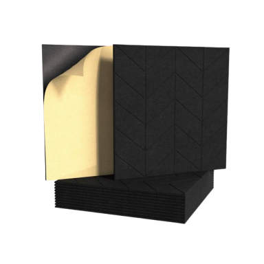 Akustiska | Skaņu absorbējoša PET plāksne | Siļķes asakas raksta reljefs | 300x300x9mm | Melna Akustiska | Skaņu absorbējoša PET plāksne | Siļķes asakas raksta reljefs | 300x300x9mm | Melna