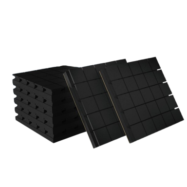 Akustiska | Skaņu absorbējoša putu panele | 5x5 Kvadrātveida reljefs | 300x300x50mm | Melna Akustiska | Skaņu absorbējoša putu panele | 5x5 Kvadrātveida reljefs | 300x300x50mm | Melna