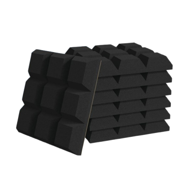 Akustiska | Skaņu absorbējoša putu panele | Trapecveida reljefs | 300x300x50mm | Melna Akustiska | Skaņu absorbējoša putu panele | Trapecveida reljefs | 300x300x50mm | Melna