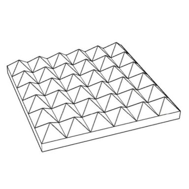 Akustiska | Skaņu absorbējoša putu panele | Smalku piramīdu reljefs | 300x300x50mm | Melna Akustiska | Skaņu absorbējoša putu panele | Smalku piramīdu reljefs | 300x300x50mm | Melna