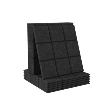 Akustiska | Skaņu absorbējoša PET plāksne | 3x3 kvadrātu reljefs | 300x300x9mm | Melna Akustiska | Skaņu absorbējoša PET plāksne | 3x3 kvadrātu reljefs | 300x300x9mm | Melna
