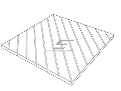 Akustinė | garsą sugerianti PET plokštė | įstrižų linijų rašto reljefas | 300x300x9mm | juoda 1