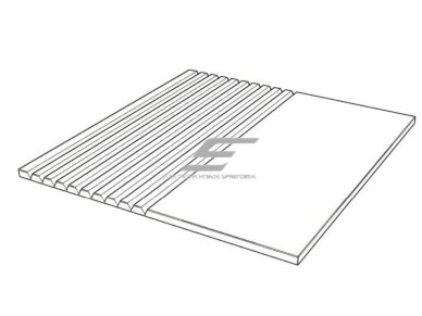Akustinė | garsą sugerianti PET plokštė | asimetrinis lamelių tipo reljefas | 300x300x9mm | juoda 1