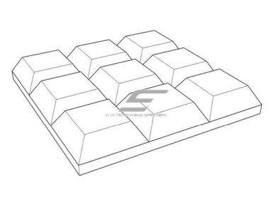 Akustinė | garsą sugerianti porolono plokštė | trapecijos formos reljefas | 300x300x50mm | juoda 1 Akustinė | garsą sugerianti porolono plokštė | trapecijos formos reljefas | 300x300x50mm | juoda 1