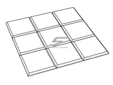 Akustinė | garsą sugerianti PET plokštė | 3x3 kvadrato formos reljefas | 300x300x9mm | juoda 1