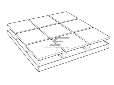 Akustinė | garsą sugerianti porolono plokštė | 3x3 kvadrato formos reljefas | 300x300x50mm | juoda 1