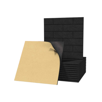Acoustic | Sound-Absorbing PET Panel | Bricke Pattern | 300x300x9mm | Black