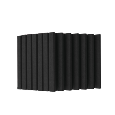 Acoustic | Sound-Absorbing PET Panel | Linear Pattern | Slatted Surface | 300x300x9mm | Black Acoustic | Sound-Absorbing PET Panel | Linear Pattern | Slatted Surface | 300x300x9mm | Black