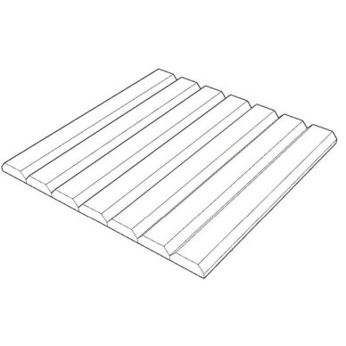 Acoustic | Sound-Absorbing PET Panel | Linear Pattern | Slatted Surface | 300x300x9mm | Black 1