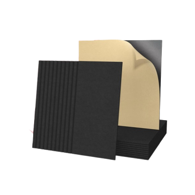 Acoustic | Sound-Absorbing PET Panel | Asymmetrical Slatted Profile | 300x300x9mm | Black Acoustic | Sound-Absorbing PET Panel | Asymmetrical Slatted Profile | 300x300x9mm | Black