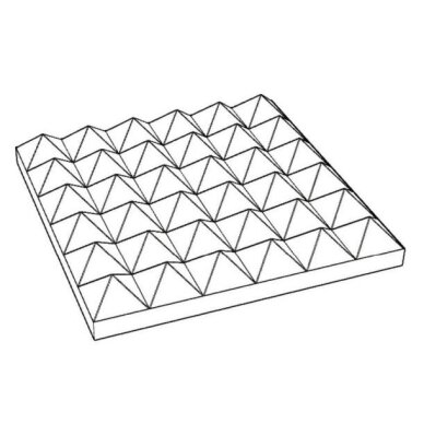Akustiline | Heli neelav vahtpaneel | Peene püramiidmustriga | 300x300x50mm | Must 1